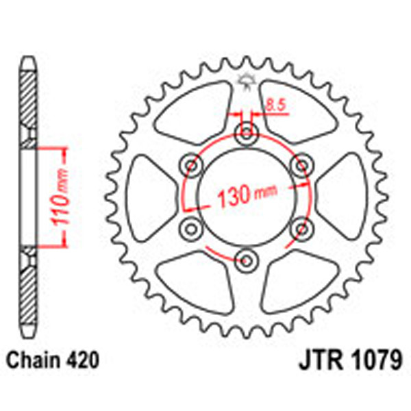 JT JT Rear Sprockets R/W 1079-62